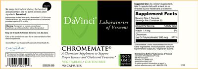 Photo of the DaVinci Laboratories of Vermont Chromemate label