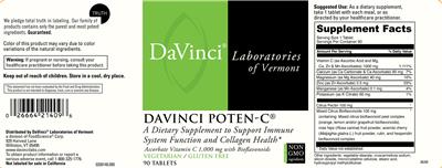 Photo of the DaVinci Laboratories of Vermont Davinci Poten-C 500 label