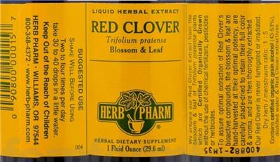 Photo of the Herb Pharm Red Clover label