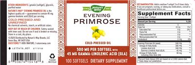 Photo of the Nature's Way Evening Primrose label