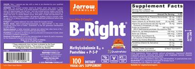 Photo of the Jarrow Formulas B-Right label