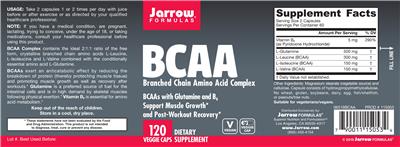Photo of the Jarrow Formulas BCAA Branched Chain Amino Acid Complex label