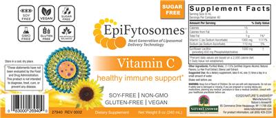 Photo of the Nature's Answer EpiFytosomes Vitamin C label