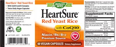 Photo of the Nature's Way HeartSure Red Yeast Rice with CoQ10 label