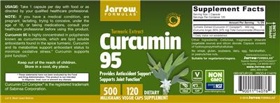 Photo of the Jarrow Formulas Curcumin 95 500 mg label