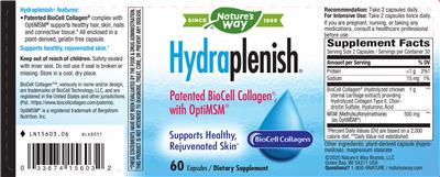 Photo of the Nature's Way Hydraplenish label