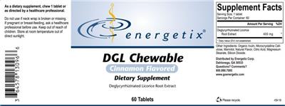 Photo of the Energetix DGL Chewable Cinnamon Flavor label