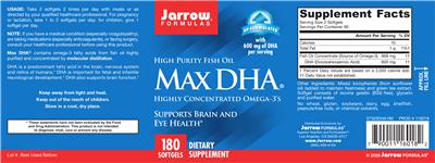 Product label for Max DHA