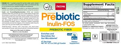 Photo of the Jarrow Formulas Prebiotic Inulin-FOS label