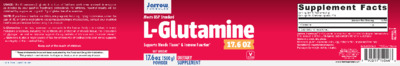 Photo of the Jarrow Formulas L-Glutamine Powder label