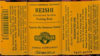 Photo of the Herb Pharm Reishi label