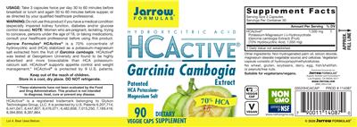 Photo of the Jarrow Formulas HCActive label