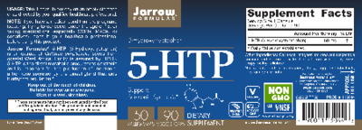 Photo of the Jarrow Formulas 5-HTP 50 mg label
