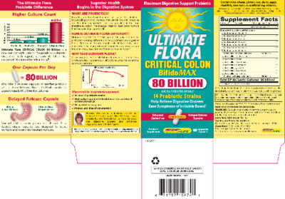 Photo of the Renew Life Ultimate Flora Critical Colon 80 Billion label
