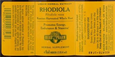 Photo of the Herb Pharm Rhodiola label