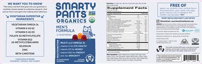 Photo of the SmartyPants Organics Men's Formula label