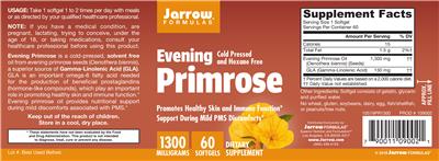 Photo of the Jarrow Formulas Evening Primrose 1300 mg label