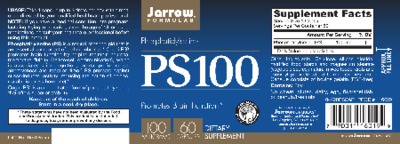 Photo of the Jarrow Formulas PS100 100 mg label