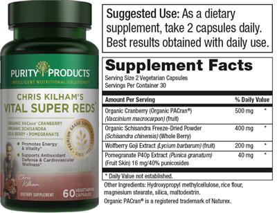 Photo of the Purity Products Chris Kilham's Vital Super Reds label