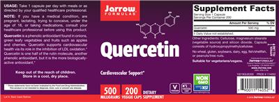 Photo of the Jarrow Formulas Quercetin 500 mg label