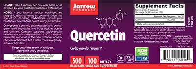Photo of the Jarrow Formulas Quercetin 500 mg label