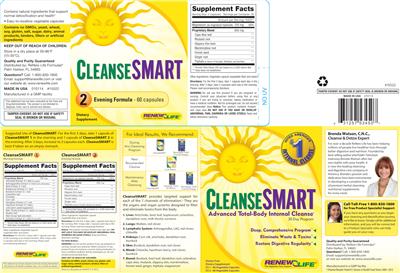 Photo of the Renew Life CleanseSmart 2 Evening Formula label