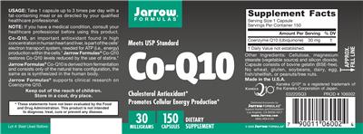 Photo of the Jarrow Formulas Co-Q10 30 mg label