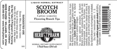 Photo of the Herb Pharm Scotch Broom label