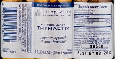 Photo of the Integrative Therapeutics NF Formulas Thymactiv label