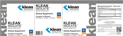 Photo of the Klean Athlete Klean Isolate Natural Vanilla Flavor label