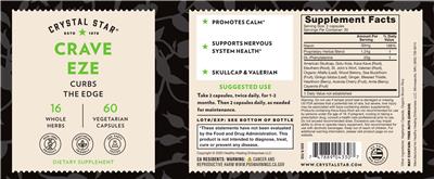 Photo of the Crystal Star Crave Eze label