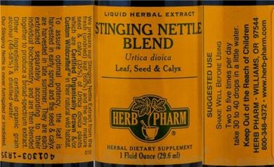 Photo of the Herb Pharm Stinging Nettle Blend label