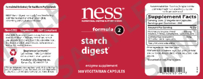 Label of Formula 2 Starch Digest