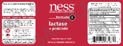 Label of Formula 8 Lactase + Probiotic
