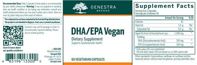 Photo of the Genestra Brands DHA/EPA Vegan label