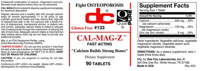Photo of the DC Cal-Mag-Z label