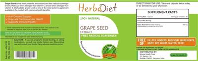 Photo of the Herbadiet Grape Seed Extract label