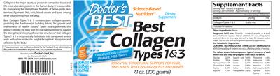 Photo of the Doctor's Best Best Collagen Types 1 & 3 label