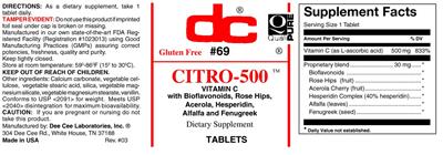 Photo of the DC Citro-500 label
