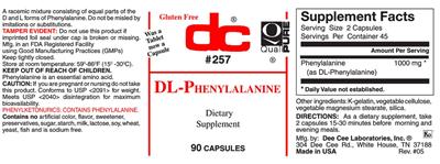 Photo of the DC DL-Phenylalanine label