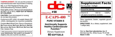 Photo of the DC E-Caps-400 label