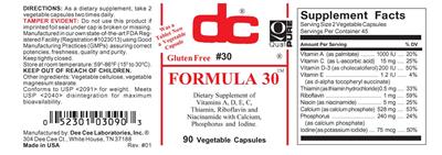 Photo of the DC Formula 30 label