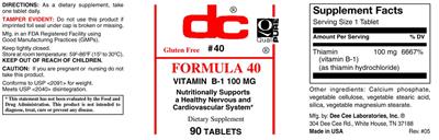 Photo of the DC Formula 40 label