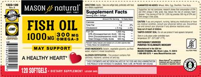 Product label for Fish Oil 1000 mg