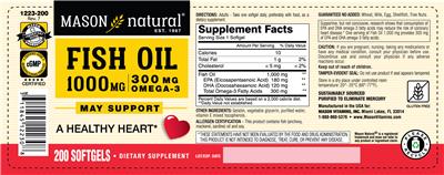 Photo of the Mason Natural Fish Oil 1000 mg label