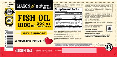 Photo of the Mason Natural Fish Oil 1000 mg label