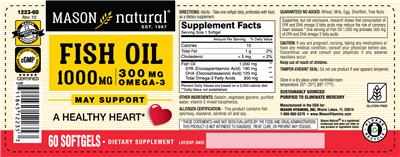 Photo of the Mason Natural Fish Oil 1000 mg label