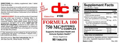 Photo of the DC Formula 100 label