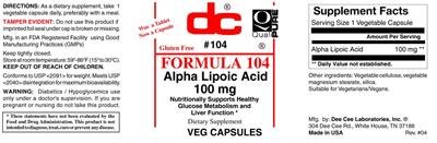 Photo of the DC Formula 104 label