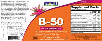 Photo of the NOW B-50 label
